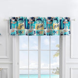 Greenland Home Fashion Wave Rider Rod Pocket Darcy Window Curtain Valance - Blue 84x16"