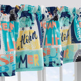 Greenland Home Fashion Wave Rider Rod Pocket Darcy Window Curtain Valance - Blue 84x16"