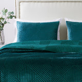 Greenland Home Fashions Barefoot Bungalow Riviera Velvet Pillow Sham - Teal