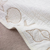 Greenland Home Fashions Coastal Seashell Bed Skirt 18" - Ivory, Twin
