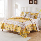 Greenland Home Fashions Barefoot Bungalow Finley Quilt and Pillow Sham Set - Yellow