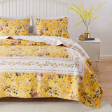 Greenland Home Fashions Barefoot Bungalow Finley Quilt and Pillow Sham Set - Yellow