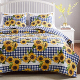 Greenland Home Fashions Barefoot Bungalow Sunflower Quilt and Pillow Sham Set - Gold