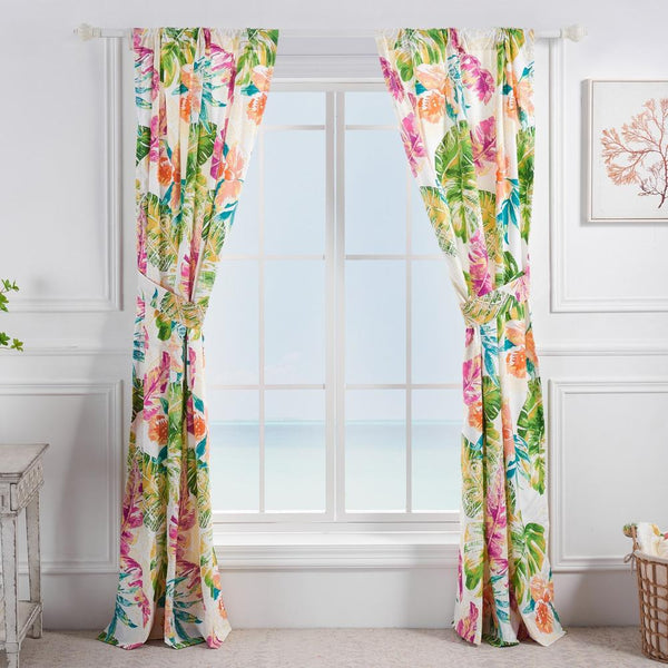 Greenland Home Fashions Tropics Window Panel Pair - 42x84", Coral