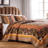 Greenland Home Audrey Quilt and Pillow Sham Set - Chocolate