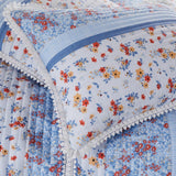 Greenland Home Betty Lace-Embellished Quilted Pillow Sham - White