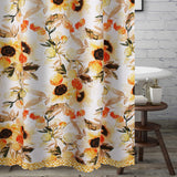 Somerset Ruffle-Trimmed Shower Curtain 72 "x 72" Gold by Greenland Home Fashion