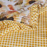 Greenland Home Somerset Quilted Reversible Throw Blanket with Ruffles, 60x50-inch, Gold