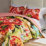 Senna Modern Boho Floral Quilted Reversible Pillow Sham Greenland Home Fashions