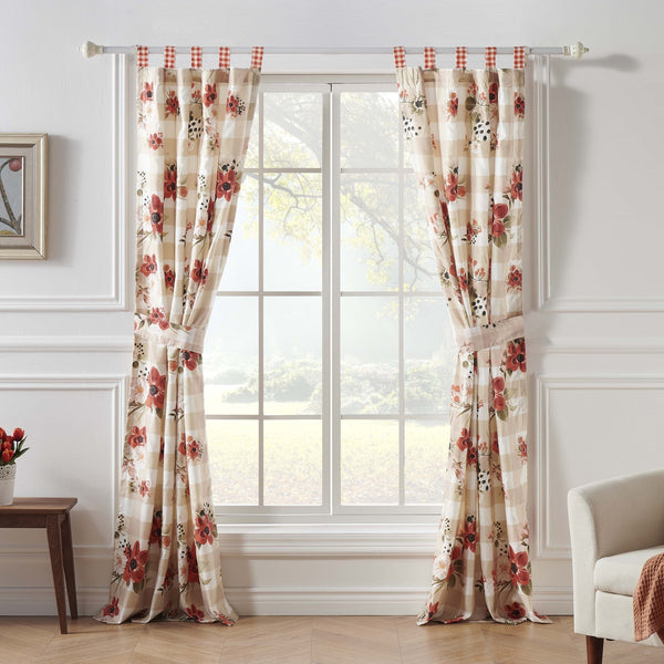 Wheatly Farmhouse Gingham Blackout Curtain Panels Pair 48" x 84" Greenland Home