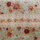 Greenland Home Antique Rose Authentic Patchwork Construction Quilt Set Blue