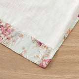 Greenland Home Antique Rose Floral Pinstripe with Dainty Scrolling Embellishments Valance 84"x19" Blue