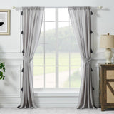 Greenland Home Fashion Monterrey 3" Rod Pocket Light Filtering Curtain Panel Pair Each Panel 42" x 84" Gray