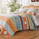 Barefoot Bungalow Carlie High Quality Striped Print 3-Piece Quilt Set King/Cal King Calico Stripe