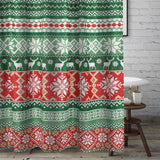 Greenland Home Fashion Fair Isle with Reinforced Button Holes Shower Curtain 72" x 72" Red
