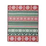 Greenland Home Fashion Fair Isle Ultra Soft High-Quality Throw Blanket Standard Red
