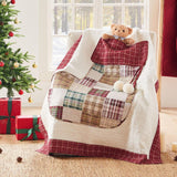 Greenland Home Fashion Jolly Stocking Ultra Soft High-Quality Throw Blanket Standard Red