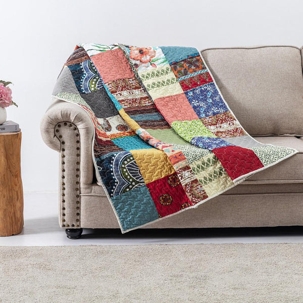 Greenland Home Fashions Renee Upcycle Luxurious Ultra Soft Cotton Throw Blanket