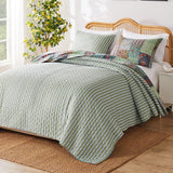 Greenland Home Fashions Jasmin Luxurious Comfortable 3 Pieces Quilt Set Jade