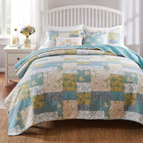 Greenland Home Fashions Evangeline Luxurious Comfortable 3 Pieces Quilt Set Mist