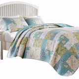 Greenland Home Fashions Evangeline Luxurious Comfortable 3 Pieces Quilt Set Mist