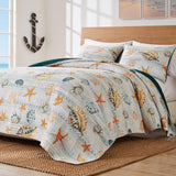 Greenland Home Fashions Kona Luxurious Comfortable 3 Pieces Quilt Set Ocean