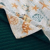 Greenland Home Fashions Kona Luxurious Comfortable 3 Pieces Quilt Set Ocean