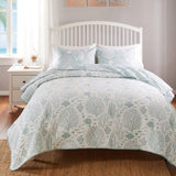 Greenland Home Fashions Marina Luxury Modern Design Coverlet Set for Bed Seafoam