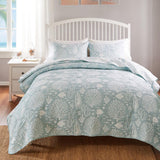 Greenland Home Fashions Marina Luxury Modern Design Coverlet Set for Bed Seafoam