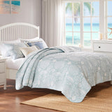 Greenland Home Fashions Marina Luxury Modern Design Coverlet Set for Bed Seafoam