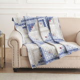 Greenland Home Fashions Reversible Rustic Log Cottage Cabin Design Microfiber Back Premium Cotton Face Throw 50" x 60" Calico