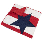 Greenland Home Fashions Americana Throw Stripes with Blue Stars 100% Cotton Solid Patriotic Design Throw 50" x 60" Red and White