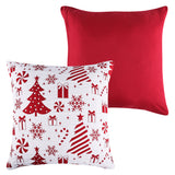 Greenland Home Fashions 100% Jacquard Woven Polyester Peppermint Party Pillow Sham Euro 26" x 26" Red