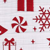 Greenland Home Fashions 100% Jacquard Woven Polyester Peppermint Party Pillow Sham Euro 26" x 26" Red