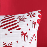 Greenland Home Fashions 100% Jacquard Woven Polyester Peppermint Party Pillow Sham Euro 26" x 26" Red