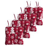 Greenland Home Fashions 100% Polyeste Peppermint Party Furniture Cushion 4 Pieces Chair Pad Set 18" x 18" x 2" Red