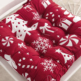 Greenland Home Fashions 100% Woven Polyeste Peppermint Party Furniture Cushion Chair Pad 18" x 18" x 2" Red