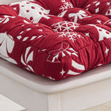 Greenland Home Fashions 100% Woven Polyeste Peppermint Party Furniture Cushion Chair Pad 18" x 18" x 2" Red
