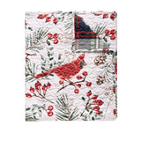 Greenland Home Fashions Cardinal Plaid Luxurious Super Soft Plush Throw Blanket 50" x 60" Red