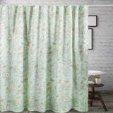 Greenland Home Fashions Olivia Floral and Butterfly Print 12 Buttonholes Bath Shower Curtain 72" x 72" Mint