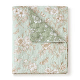 Greenland Home Fashions Olivia 100% Cotton Beautiful Floral and Butterfly Print Accessory Throw 50" x 60" Mint