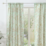 Greenland Home Fashions Olivia Light Filtering Semi Sheer 3" Rod Pocket Window Panel Pair 42" x 84" Mint