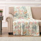 Greenland Home Fashions Chloe 100% Cotton Soft Delicate Floral Pattern Accessory Throw 50" x 60" Pastel