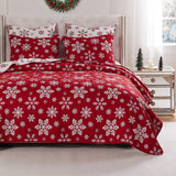 Greenland Home Fashions Snowflakes Premium Quality Christmas pattern Coverlet Set