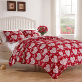 Greenland Home Fashion Lovebirds 100% Polyester Jacquard Coverlet Set 2-Piece Twin/XL Red