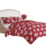 Greenland Home Fashion Lovebirds 100% Polyester Jacquard Coverlet Set 2-Piece Twin/XL Red
