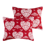 Greenland Home Fashions Lovebirds 100% Polyester Jacquard Doves and Hearts Pattern Sham Standard Red
