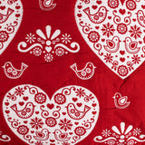 Greenland Home Fashions Lovebirds 100% Polyester Jacquard Doves and Hearts Pattern Sham Standard Red