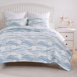 Greenland Home Fashions Dover Luxurious Modern Design Coverlet Bedding Set Tidal Blue