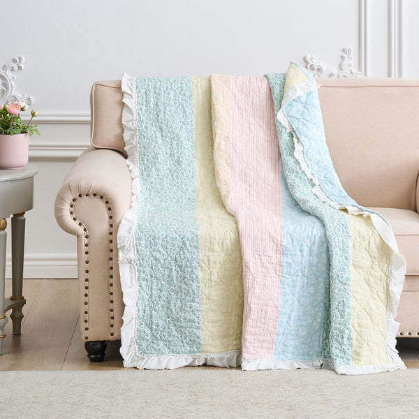 Greenland Home Fashions Tessie Accessory Throw Blanket 50" x 60" Pastel